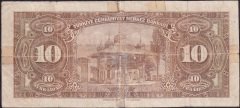 4.Emisyon 2.Tertip 10 Lira B25 074805 Tamirli Haliyle