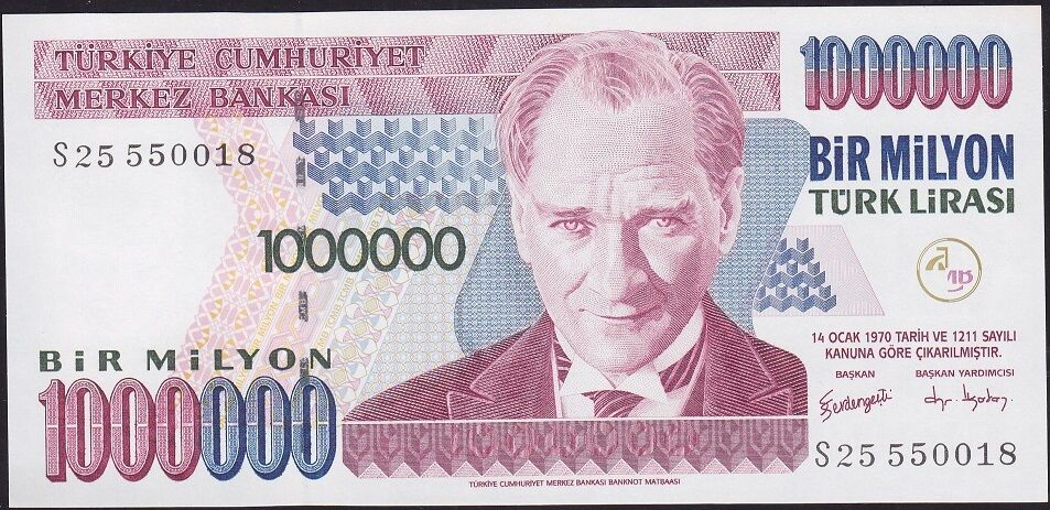 7.Emisyon 3.Tertip 1 000 000 Lira S25 550018 Çilaltı Çil