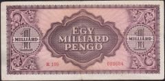Macaristan 1 Milyar Pengo 1946 Çok Temiz Pick 125