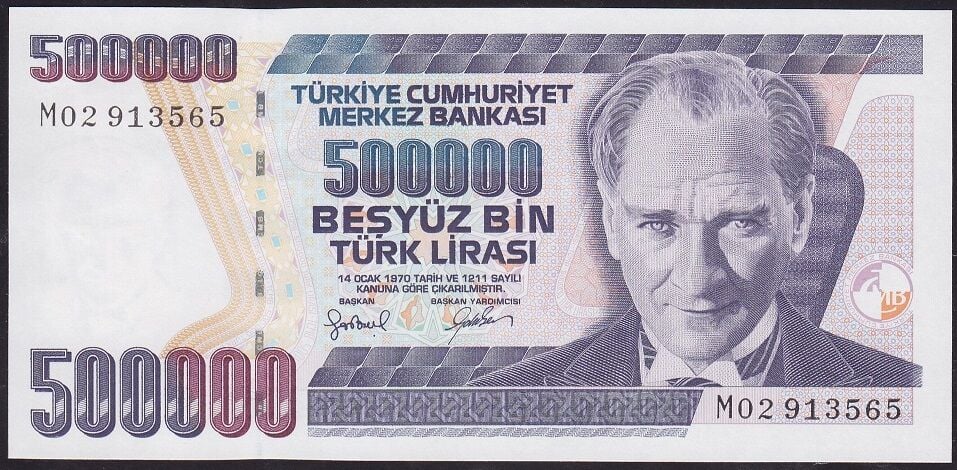 7.Emisyon 4.Tertip 500000 Lira M02 913565 Çilaltı Çil
