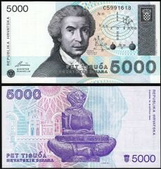 Hırvatistan 5000 Dinar 1992 Çil Pick 24