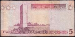 Libya 5 Dinar 2011 Çok Temiz Pick 77
