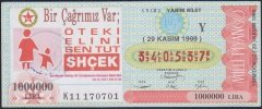 1999 29 KASIM YARIM BİLET - Y SERİSİ
