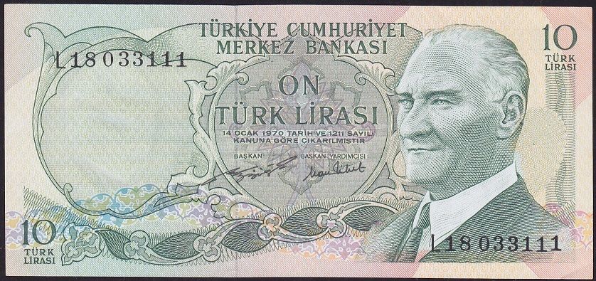 6.Emisyon 2.Tertip 10 Lira L18 033111 Çilaltı