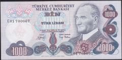 6.Emisyon 2.Tertip 1000 Lira E01 700067 Çilaltı