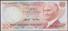 6.EMİSYON 3.TERTİP 20 LİRA F80 660682 ÇİLALTI