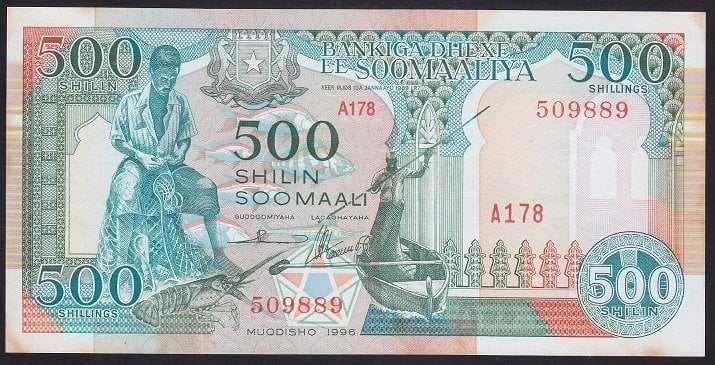 SOMALİ 500 ŞİLİNG 1996 ÇİLALTI ÇİL eski kağıt para fiyatları