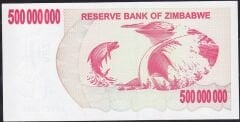 Zimbabwe 500000000 Dolar 2008 Çilaltı Çil AB - Pick 60