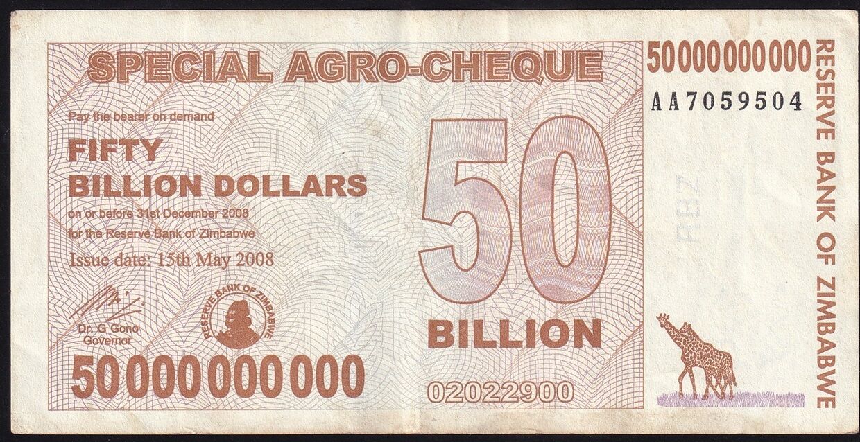 Zimbabwe 50000000000 Dolar 2008 Çok Temiz+ Pick 63