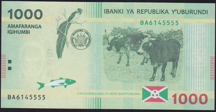 Burundi 1000 Frank 2015 Çil Pick 51 ( 5555 )