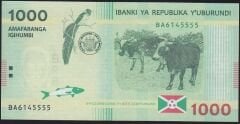 Burundi 1000 Frank 2015 Çil Pick 51 ( 5555 )