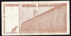 Zimbabwe 50000000000 Dolar 2008 Çok Temiz+ Pick 63