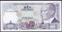 7.Emisyon 2.Tertip 1000 Lira F43 091848 Çil