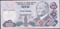 6.Emisyon 2.Tertip 1000 Lira D70 543355 Çok Temiz+