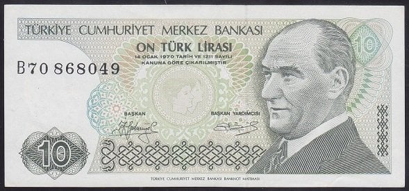 7.EMİSYON 1.TERTİP 10 LİRA B70 868049 ÇİLALTI