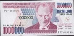 7.Emisyon 3.Tertip 1 000 000 Lira P77 495998 Çil