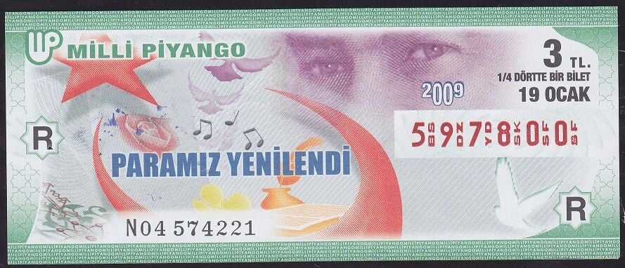 2009 19 Ocak Çeyrek Bilet - R Serisi