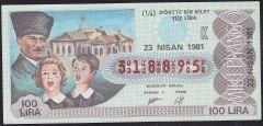 1981 23 Nisan Çeyrek Bilet - K Serisi