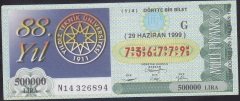 1999 29 HAZİRAN ÇEYREK BİLET - G SERİSİ