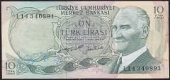 6.Emisyon 2.Tertip 10 Lira L14 340891 Çok Temiz+