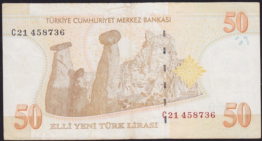 8.Emisyon 50 YTL C21 458736 Çok Temiz +