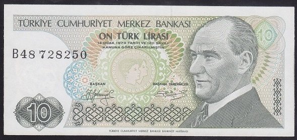 7.EMİSYON 1.TERTİP 10 LİRA B48 728250 ÇİLALTI