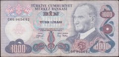 6.EMİSYON 2.TERTİP 1000 LİRA C66 965642 ÇOK TEMİZ