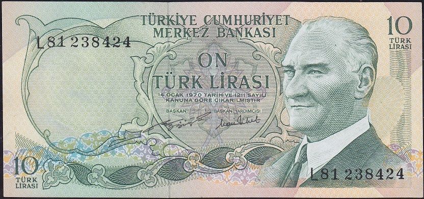 6.Emisyon 2.Tertip 10 Lira L81 238424 Çilaltı