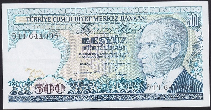 7.EMİSYON 2.TERTİP 500 LİRA D11 641008 ÇÇT +