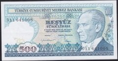 7.EMİSYON 2.TERTİP 500 LİRA D11 641008 ÇÇT +