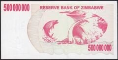 Zimbabwe 500000000 Dolar 2008 Çilaltı Çil AB - Pick 60