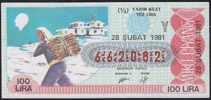 1981 28 Şubat Yarım Bilet - Y Serisi