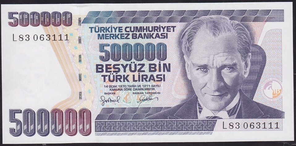 7.Emisyon 4.Tertip 500000 Lira L83 063111 Çilaltı Çil