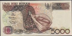 Endonezya 5000 Rupiah 1992-1996 Çil Pick 130e ( 151111 )