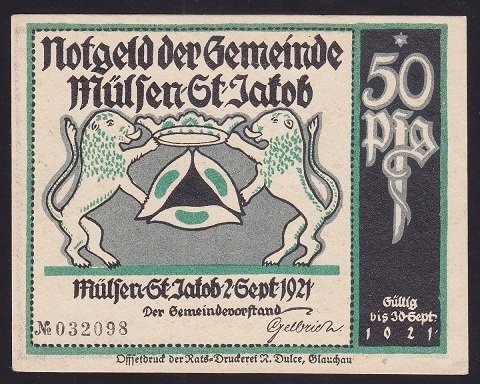 ALMANYA 50 PFENNİG NOTGELD 1921 ÇİL