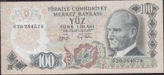 6.Emisyon 2.Tertip 100 Lira G30 264523 Çok Temiz