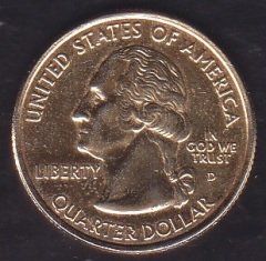 Amerika Çeyrek Dolar 2003 Hatıra Arkansas Altın Kaplama