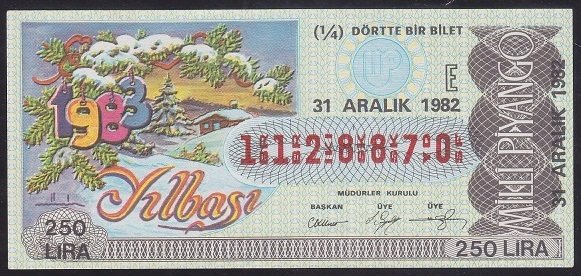 1982 31 ARALIK ÇEYREK BİLET - E SERİSİ