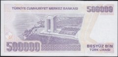 7.Emisyon 4.Tertip 500000 Lira J49 832700 Çilaltı Çil ( Bandrol baskı izleri var )