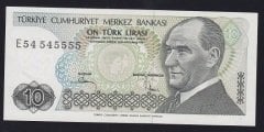 7.EMİSYON 2.TERTİP 10 LİRA E54 545555 ÇİLALTI ÇİL