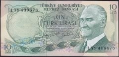 6.Emisyon 2.Tertip 10 Lira L79 409678 Çilaltı Çil