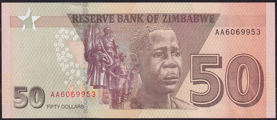 Zimbabwe 50 Dolar 2020 Çilaltı Çil AA