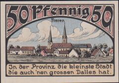 Almanya 50 Pfennig Notgeld 1921 Çil