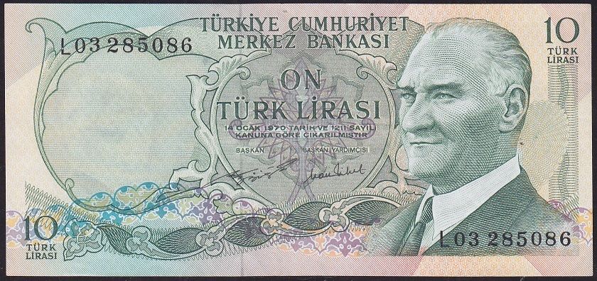6.Emisyon 2.Tertip 10 Lira L03 285086 Çok Çok Temiz