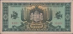 Macaristan 100000 Pengo 1946 Çok Temiz+