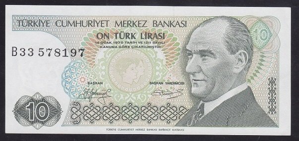 7.EMİSYON 1.TERTİP 10 LİRA B33 578197 ÇİLALTI ÇİL