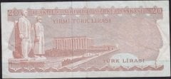 6.EMİSYON 3.TERTİP 20 LİRA F69 305342 ÇOK TEMİZ +