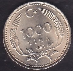 1992 YILI 1000 LİRA ÇİLALTI ÇİL