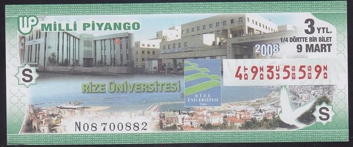 2008 9 MART ÇEYREK BİLET S SERİSİ