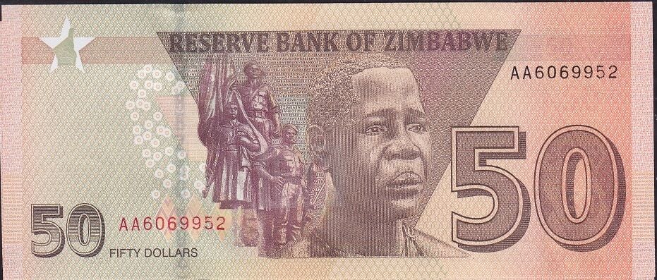 Zimbabwe 50 Dolar 2020 Çilaltı Çil AA